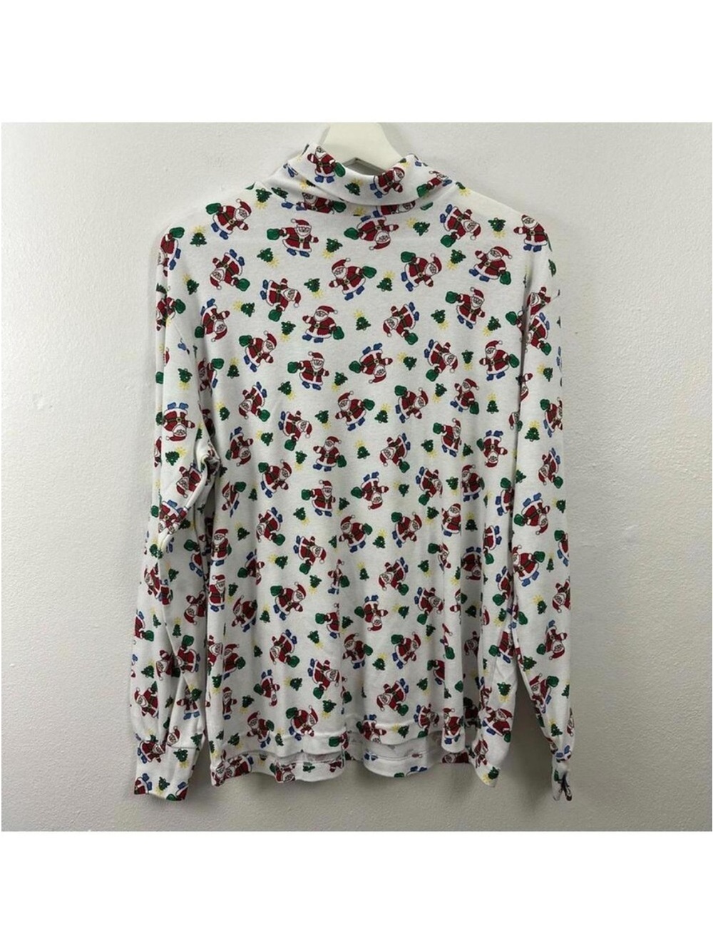 Vintage Holiday Time Women’s Santa Klaus Turtleneck Long Sleeve Size XL